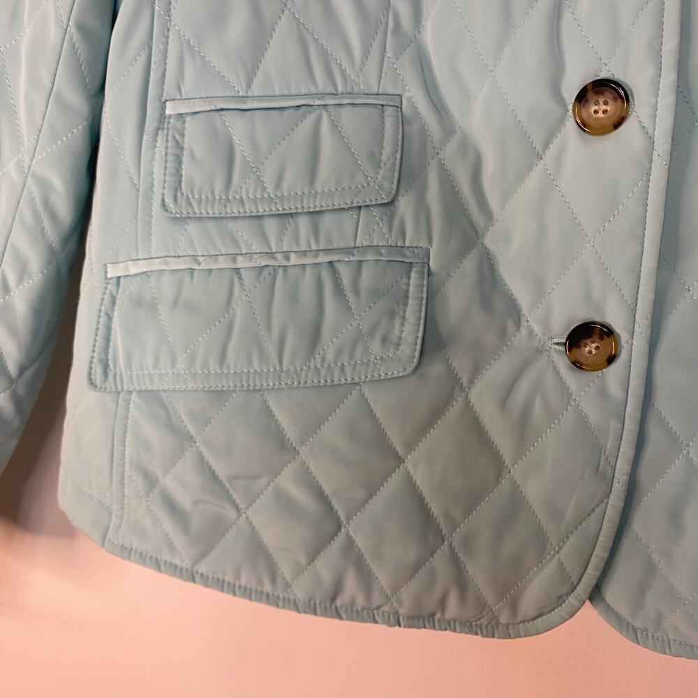 Talbots Quilted Teal Button Down Minimalistic Spr… - image 5